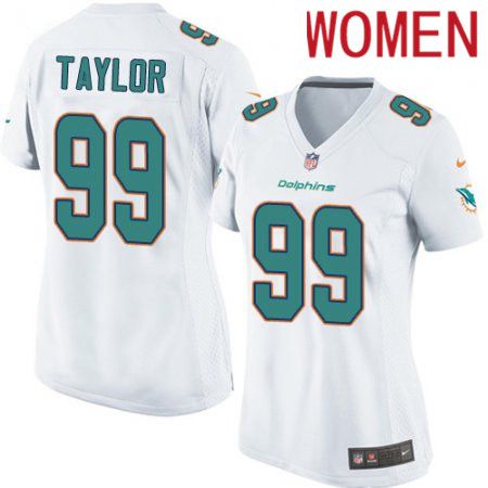 Women Miami Dolphins 99 Jason Taylor Nike White Game NFL Jersey